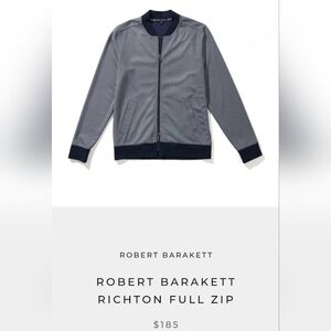 Robert Barakett Men's Richton Full Zip Jacket Sz Large. Grey Black